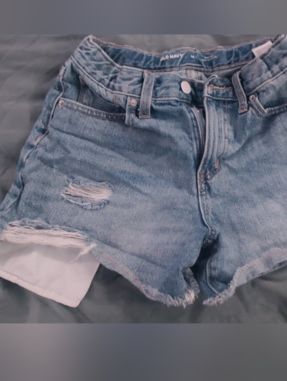 Old Navy Light Blue Distressed Denim Cutoff Shorts